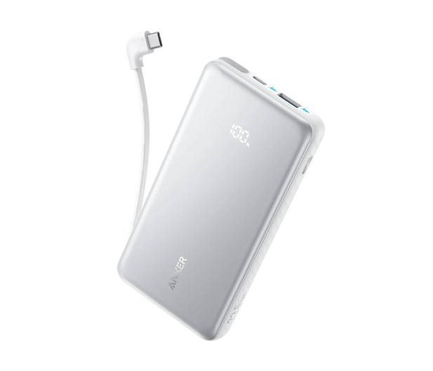 Anker Zolo Power Bank 10000mAh 22.5W Built-In USB-C Cable White - 1371535 - zdjęcie